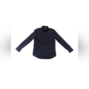 Express 1MX Slim Fit Men's Art Deco Button-up Long Sleeve Shirt - Sz M